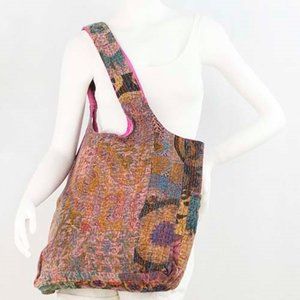 Tote Bag Hobo made from Vintage Kantha Fabric